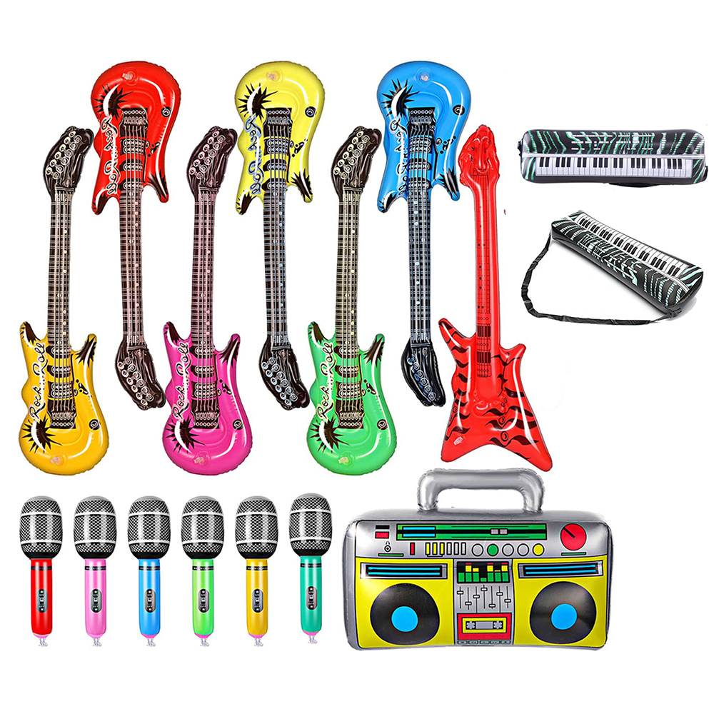 Musical Instrument Blow - Aufblasbare Instrumente, Spielzeug-Set, inklusive Blow-Up-Gitarre, Rock,