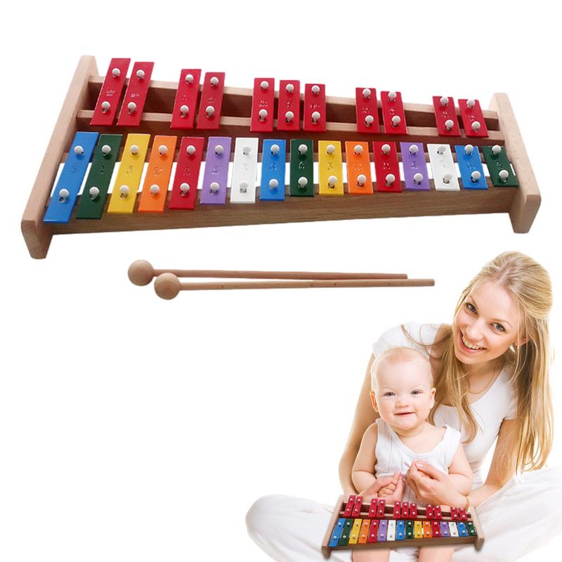 Musical Instrument Xylophone - 27-Noten-Xylophon-Handglocke, bunte Percussion, Baby-Lernspielzeug, Kinder, musikalisches