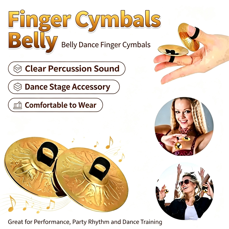 Musical Instrument Percussion - Heißer Verkauf: 2 Stück Kupfer-Mini-Fingerzills, Finger-Cymbals