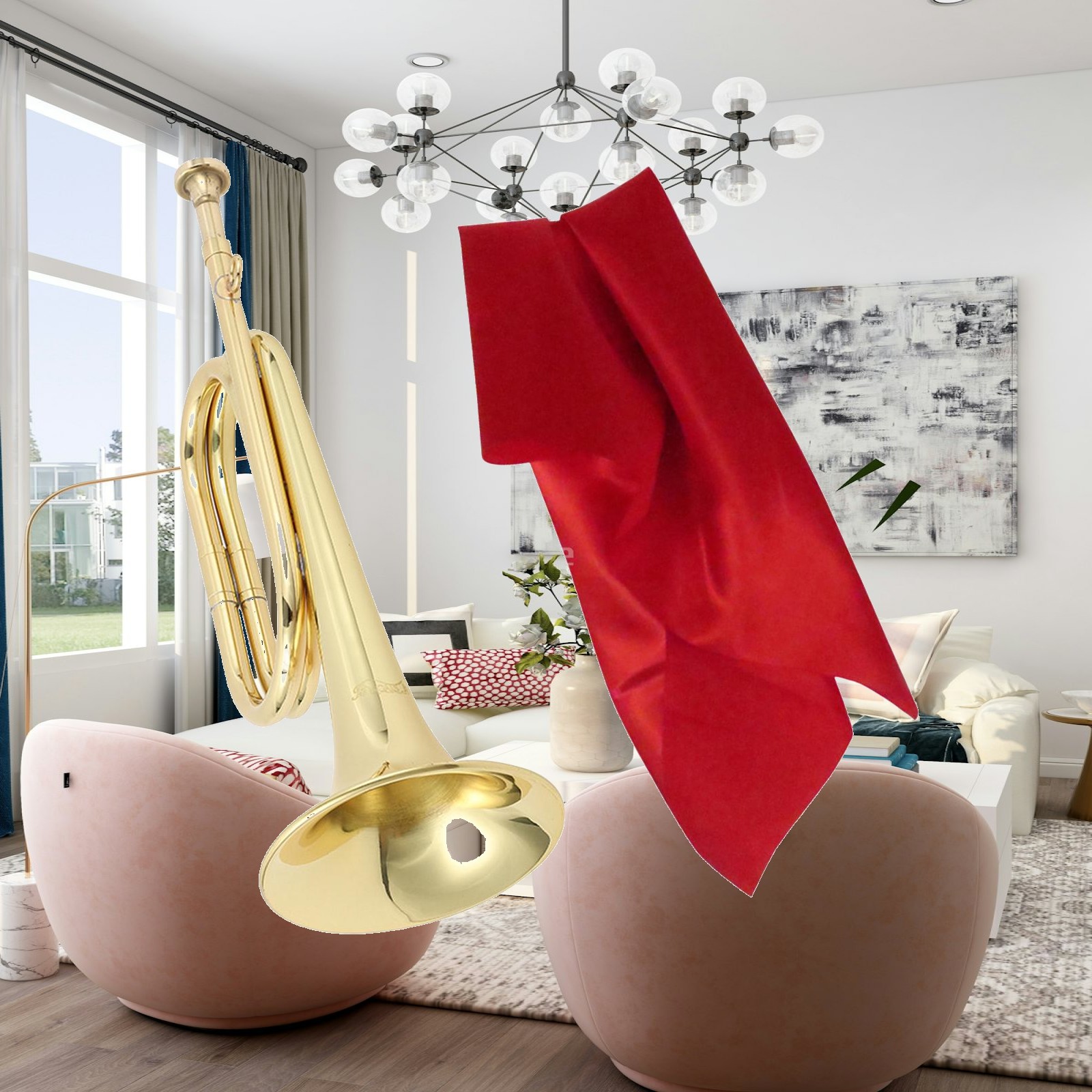 Musical Instrument Bugle - Mini-Mundstück für Blechblasinstrumente, Trompete, goldene Ausführung,