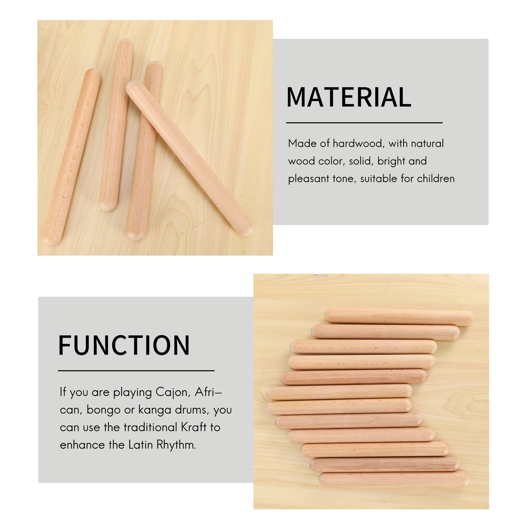 L79A 6 Paar Holzklauen Musikin – Musical Instrument Percussion Bewertung und Preis