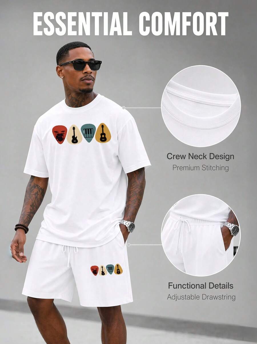 Herren 2-teiliges Oversize T-S – Musical Instrument Music Bewertung und Preis